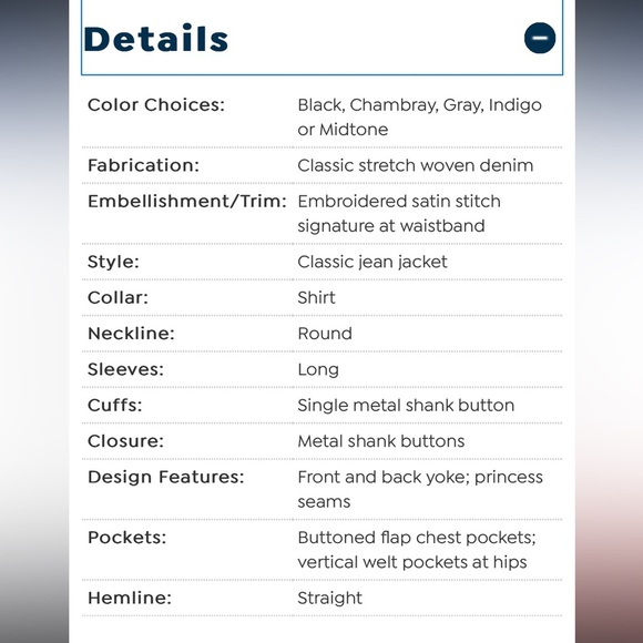 DG2 by Diane Gilman Classic Stretch Signature Denim Jacket Size Large - Picture 10 of 12